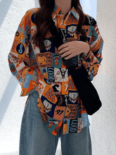 Langarmbluse mit Vintage-Print